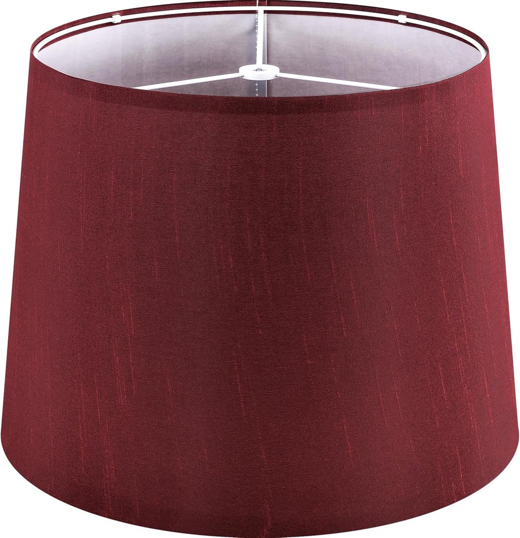 GOSO Burgundy Lamp Shade Medium Drum,111310 Inches Spider Art Deco Lampshades for Table Lamps and Floor Lamp Replace the Decorated Charming Retro Bedroom,Dining Room,Living Room,Simple Assembly