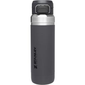 Stanley Quick Flip GO Water Bottle 36 oz | Push Button Lid | Leakproof and Packable for Travel and Sports | Insulated Stainless Steel | BPA-Free | Charcoal