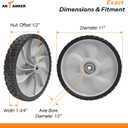 11 Inch Lawn Mower Rear Wheel Replacement, Fits Arnold 490-325-0023, Universal Plastic Wheel for MTD, Craftsman, Toro & More, 11 INCH-2PCS