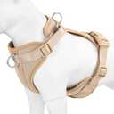Wisedog Mesh Breathable Dog Harness: No Pull Harness with 3 Fast-Release Buckles Adjustable for Walking & Training for Small Medium Large Dogs (Sand Color, XS: Neck=10"-14"/Chest=11"-19")