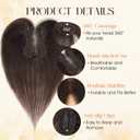 S-noilite Hair Toppers for Women Real Human Hair with Breathable Handmade Base Natural Black 100% Human Hair Toppers no Bangs 11Inch Hairpieces for Women Add Volume Daily Wear