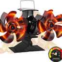 Dual Wood Stove Fan - Silent Operation Woodburner Fan for Wood/Log Burners - Increased Efficiency for Room Heat Distribution (10-1 Blades)