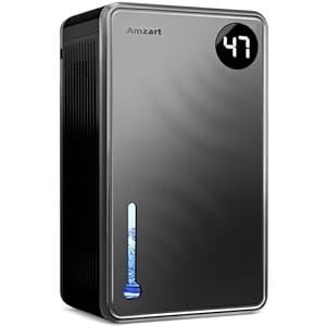 Dehumidifiers for Home (1000 Sq.Ft), 98 Oz Dehumidifier with Humidity Display, Drain Hose Dehumidifiers, Timer Setting, Auto Shut Off, Silent Mode Dehumidifier for Basement, Bedroom, Gray
