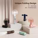 Mini Handheld Fan,USB Rechargeable 3 IN 1 Personal Cooler Fans with Power Bank,LED Flashlight,Small Foldable Portable Pocket Fan-Travel & Emergency Essentials for Outdoor Black