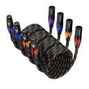 XLR Cables 50ft 4 Packs, XLR Microphone Cables, XLR Speaker Cable Male to Female Nylon Braided 3 Pins