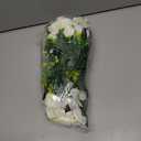 10 Bundles Artificial Flowers Bulk for Party Table Centerpiece Small Lilies with 7 Heads Silk Fabric Faux Fake Flower Bouquet for Mother's Day Wedding Home Indoor Vases(White)