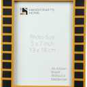 Handicrafts Home 4x6 Photo Frame– Yellow Black Square Resin Inlay Decorative Picture Frame for Wall Hanging & Tabletop Display Vintage & Modern Home & Farmhouse Decor Marcos de Fotos