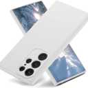 Varikke Compatible with Samsung Galaxy S23 Ultra Case Liquid Silicone, Skin Touch Gel Rubber Case with Soft Microfiber Lining, Cute Slim Full Camera Protection Cover, White