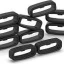 FanTEK 10pcs Watch Strap Holder Loop, Silicone Watch Band Keeper Retainer Fastener Ring Parts for Smart Watch Band Wristband Replacement