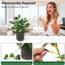 florisso Artificial Succulents with Fig Leaf Greenery in Black & Gold Planter, Fake Succulents Potted Decor for Farmhouse, Bathroom, Bedroom, Kitchen, Office Desk and Coffee Table (Black Gold)
