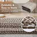 RUGSREAL 8x10 Washable Area Rug for Living Room with Rubber Backing Boho Rug Stain Resistant Large Bedroom Throw Carpet Modern Geometric Floor Cover Bohemian Border Rug for Home Decor Office, Mocha