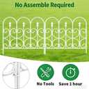 AMAGABELI 5 Panels 32in(H)×10ft(L) Decorative Garden Fences and Borders for Dogs No Dig Rustproof Metal Fence Panels Garden Edging Border Animal Barrier Fencing for Flower Beds Yard Patio Decor White