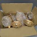 Crystal Candle Holders 2 Set of 6 - Gold Vintage Hollow Ball Candle Stand for Table Centerpiece, Crystal Metal Tealight Candlestick for Wedding, Dining Room Decor