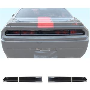 Hoolcar Tail Light Lamp Cover Guard Trim Bezel Frame Decor Exterior Accessories for 2009-2014 Dodge Challenger, Smoked Black