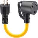 Kanayu 20 Amp to 30 Amp RV Generator Adapter Cord Compatible with NEMA 5-20P to TT-30R 20 Amp 3 Prong Generator to 30 Amp 3 Prong RV Power Adapter with Handle, STW 12 AWG/3C, 12 Inch ETL Listed