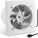 6 Inch Exhaust Fan, Kitchen Exhaust Fan With Switch 60Hz 7 Blades Iron, 350 CFM Window Exhaust Fan, Small Wall Mounted Ventilation Fan for Attic, Greenhouse, Bathroom, Basement(White, 40W)