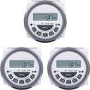 3-Pack Digital Timer Switch TM619H  7-Day Programmable 16A Power Timer for Pool, Sprinkler, Gate, Lights & Hot Tub  220V/50-60Hz with Large LCD Display & Battery Backup