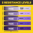 Tribe Lifting Fabric Resistance Bands for Working Out - 5 Exercise Bands Set for Legs and Glutes - Booty Bands for Women and Men - Thick Cloth Workout Bands for Physical Therapy, Hip Training