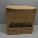 Vinyl Record Player with Dual Stereo Bookshelf Speakers Vintage Turntable with Bluetooth Wireless Playback Belt Drive 3-Speed Playback Record Player Support RCA Out Auto Stop (Wooden)