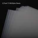 12 Pack 7 mil Blank Stencil Sheets 12 x 24 inch Mylar Sheet, Acetate Sheets for Crafts, Milky Translucent PET Template Material