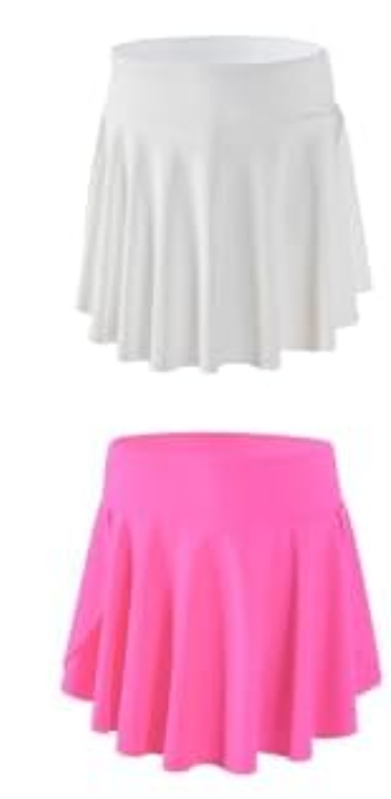 Hvididan Skort Girls, Athletic Skirts for Tennis Golf, Butterfly Flowy Shorts for Kids, Shorts with Pocket 2 Pack 5-6Y