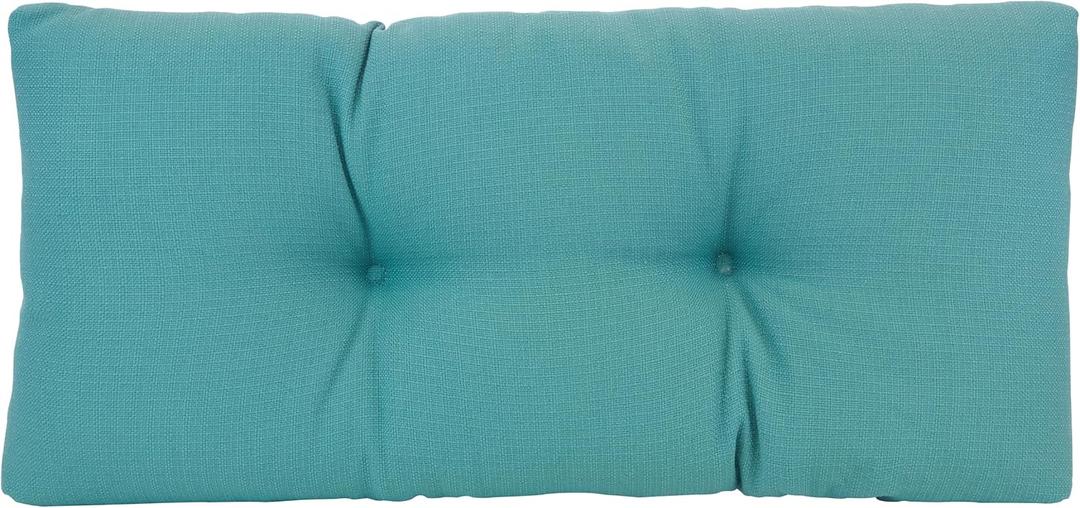 Klear Vu The Gripper Non-Slip Tufted Bench Cushion for Indoor Furniture, Assembled in USA, Entryway Storage, Bay Window, Corner Nook or Piano Seat, 30 Inches, Solid Teal