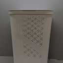 Mind Reader 60L Slim Laundry Hamper, Clothes Basket, Lid, Ventilated, Plastic, Set of 2, White