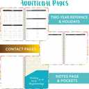 Daily Planner 2025-2006, Weekly & Monthly Planner,July 2025 - June 2026 Day Planner, 6.2 x 8.25 Flexible CoverWirebound Note Pages with Monthly Tab, Back Pocket, Premium Paper,(Flower B15)