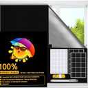 Blackout Window Cover, Upgraded Hook and Loop - Portable Shades No Residue and Longer Lasting, 100% Blackout Blinds for Window 79″ x 57″, Black Out Curtains for Bedroom and Baby Room 2m