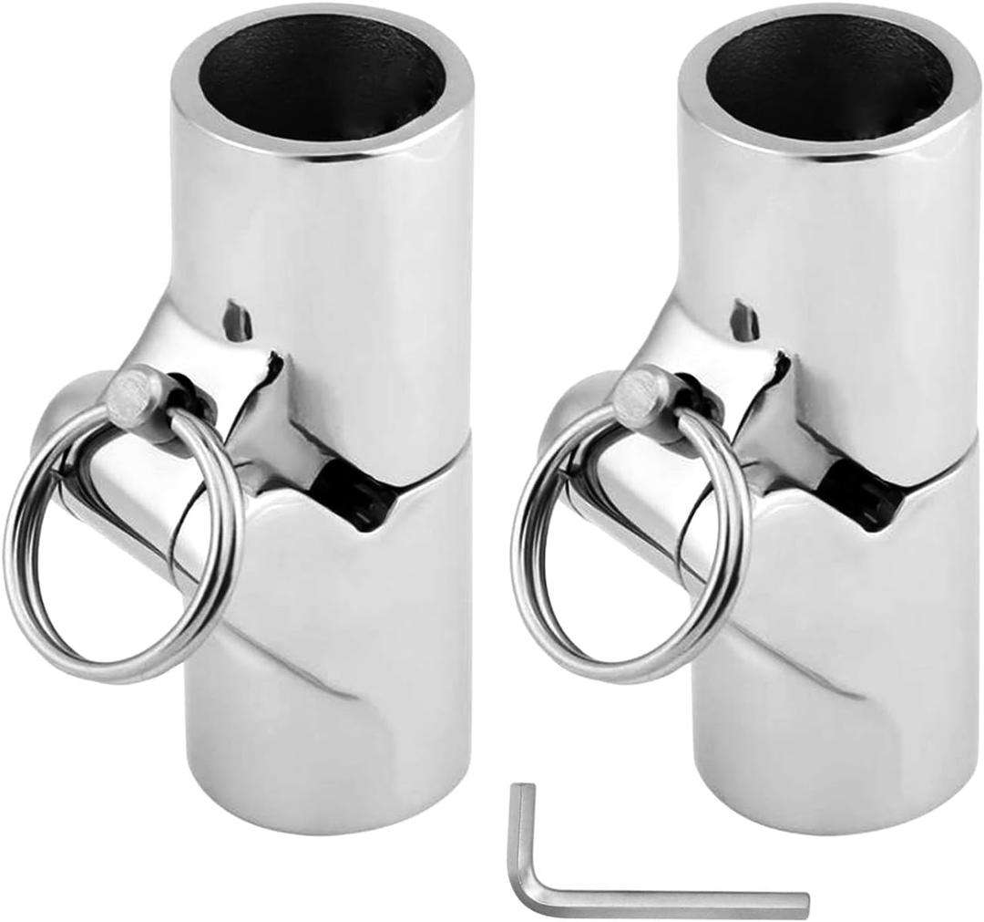 RedSnake Stainless Steel Marine Grade Boat railing Pipe Connector Folding Swivel Coupling Tube Pipe Connector Boat Hardware Fitting for (25mm) 1inch or (22mm)7/8inch ((22mm)7/8inch O.D tube X 1pair)