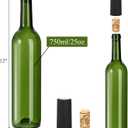 DEAYOU 8 Pack 750ml Bordeaux Wine Bottles, Glass Clear Bottles with 8 Corks and 8 PVC Shrink Capsules, Flat-Bottomed Empty Bottle for Claret, Liquor, Champagne, Juice, Beverages, Decor, Antique Green
