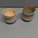 Now Designs Pastel Ceramic Pinch Bowl Set, Soy Sauce Dish, Set of 6, 2 oz (Cloud)