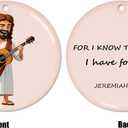 Inspirational NFC Christian Keychain with Scripture Card, Tap with Your Phone to Get Daily Bible Verse (Jesus Playing Guitar)