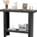 Modern Console Tables with Storage, Narrow Entryway Table for Hallway, Behind The Couch Sofa, Entrance Table with Shelves for Living Room, Foyer, Black