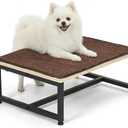 Veehoo Dog Steps Stool with Metal Frame for Couch Bed, Single Step 6" H Small Stairs for Dogs to Get on Couch with Non Slip Rug, Wooden Portable Doggie Stairs Puppy Steps Doggy Ramp Pet Ladder 16" W