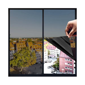 One Way Privacy Window Film,Premium PET Material,Daytime Reflective Heat Control Anti UV Door Sticker,Window Tint for Home Office Living Room,Cosmic Black,23.6 Inch x 6.5 Feet pack of 4