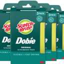 Scotch Brite Dobie Non Scratch All Purpose Scrub Pads, 12 Total Pads (6 Packs of 2), Reusable Scouring Sponges for Kitchen & Bathroom, Safe on Non Stick Cookware, Yellow