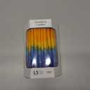 Dripless Hanukkah Candles Deluxe Sunburst Tri Colored Hand Decorated Hanukkah Candles 45 Count for All 8 Nights of Hanukkah 1-Hour Burn Time