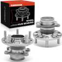 A-Premium 2 x Rear Wheel Bearing and Hub Assembly Compatible with Hyundai & Kia - 2011-2018 - Elantra Coupe/GT, Veloster, Forte, Forte Koup, Forte5, with ABS Ring & 5-Lug