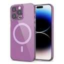 Svanove for iPhone 14 Pro Case Clear Compatible with Magsafe Silicone, Transparent Thin Magnetic Mag Safe Case Cute, Girly Aesthetic Trendy Slim Hard Rubber Camera Cover Protection, Deep Purple