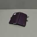 Defencase Compatible with iPhone 14 Case Wallet with RFID Blocking Card Holder for Women and Men, Fashion PU Leather Magnetic Snap Flip Zipper Strap Wallet Phone Case Fit for iPhone 14 6.1", Purple