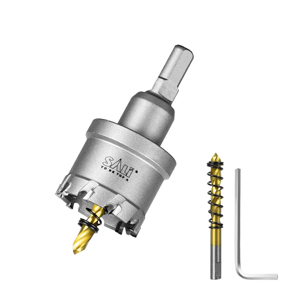 SALI 1-1/2" (38mm) TCT Hole Saw Kit Tungsten Carbide Tipped Hole Saw Drill Bit with Titanium-Plated Pilot Drill bit for Metal, Stainless Steel, Iron, Plastic