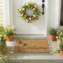 Tinideya 2 Pcs Summer Door Mat Dandelion Welcome Non Slip Spring Coir Mats Floor Layering Doormats Seasonal for Front Porch Entryway Decor(Dandelion), 23.6 x 35.4 Inches