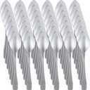 Nuogo 500 Pcs Silver Plastic Mini Spoons 3.7inch Disposable Desserts Spoon Heavy Duty Disposable Spoons Bulk for Coffee, Ice Cream, Cake, Weddings, Party
