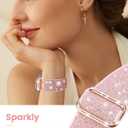 Bling Stretchy Nylon Band Compatible with Apple Watch Ultra 2 Band Women, 24mm Wide Sparkly Glitter Solo Loop Strap for iWatch 49mm 46mm 45mm 44mm Girl Shiny Elastic Wristband
