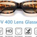 Vintage Rectangle Sunglasses for Women Men 90s Fashion Narrow Square Frame Eyewear UV400 Protection (Tortoise)