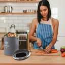 Kitchen Countertop Compost Bin, Odor Resistant Indoor Compost Bin with Lid and Charcoal Filter, Rust Resistant Coated Compost Bucket, Compost Container, Gray