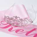 2 x JunyRuny Pink Retirement Party Decorations for Women, I'm Retired Sash & Tiara Set, Costume Headwear, Queen Theme, Great for Retiring Women, Events & Supplies, Gifts, Favors, Teacher Retirement