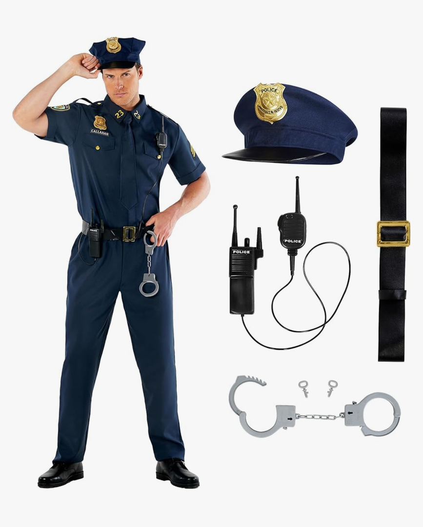 Morph Police Costume Mens Cop Costume Police Uniform Mens Cop Outfit Adult Halloween M