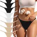 Cotton G-String Thongs for Women Underwear Breathable Stretch Low Rise Panties T-back Sexy Ladies 8 Pack (Medium, Cc-8 Pack-3 Color)